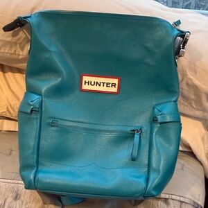 Hunter Teal Leather Crossbody Backpack
